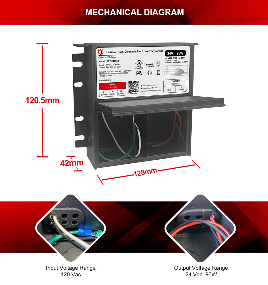 transformador de controlador led 24v