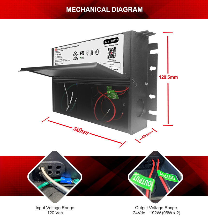 Controlador LED con caja de conexiones.