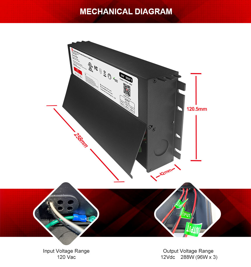 transformador llevado 24v 288w