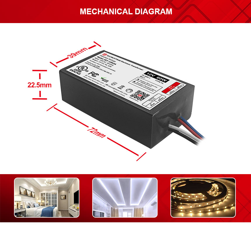 transformador de luz de tira llevada 12v