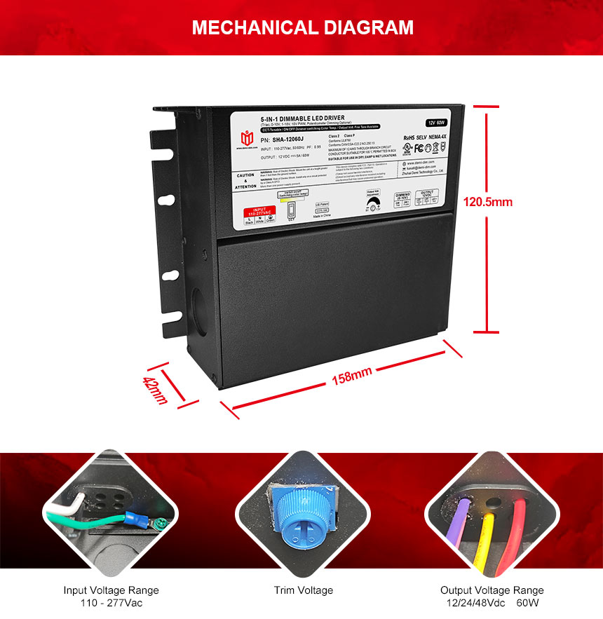 fuente de alimentación llevada 12v 60w