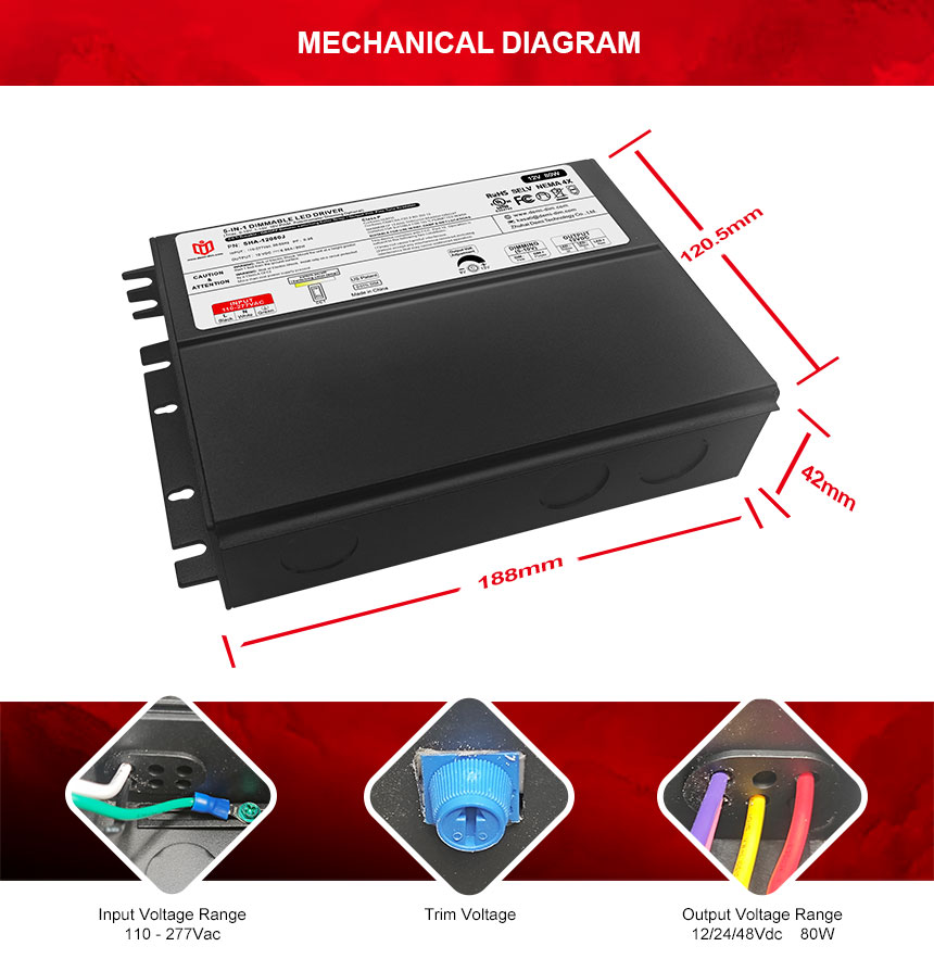 controlador led regulable de 80w